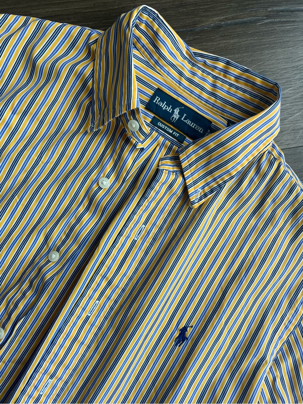 Ralph Lauren Yellow & Blue Striped Dress Shirt